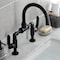 Kingston Brass Whitaker Industrial Style Bridge Bathroom Faucet W/ Pop-Up Drain, Black KS2170KL - alternate 6